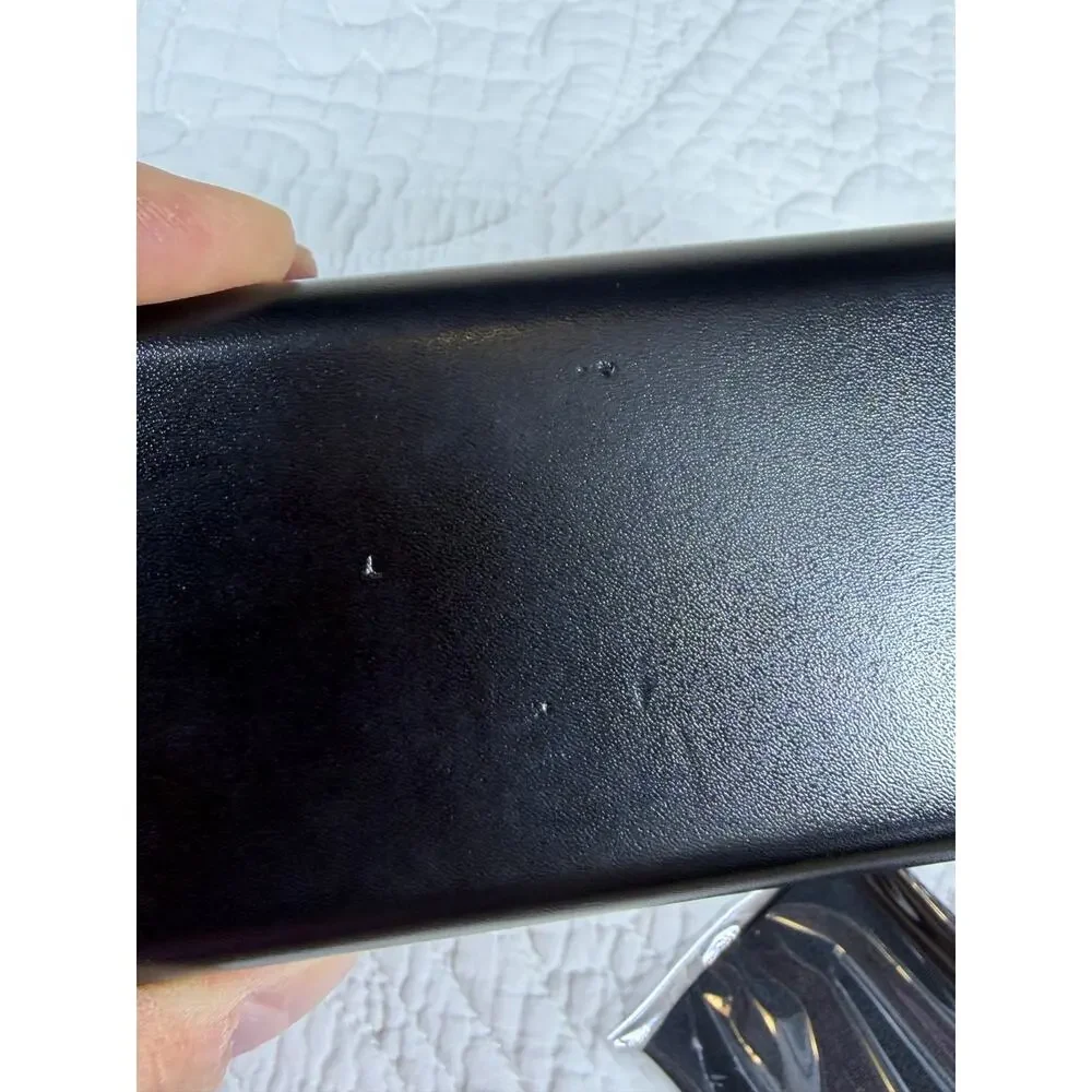 Coach Black Leather Eyeglass Sunglasses Case Signature Protective Travel Holder